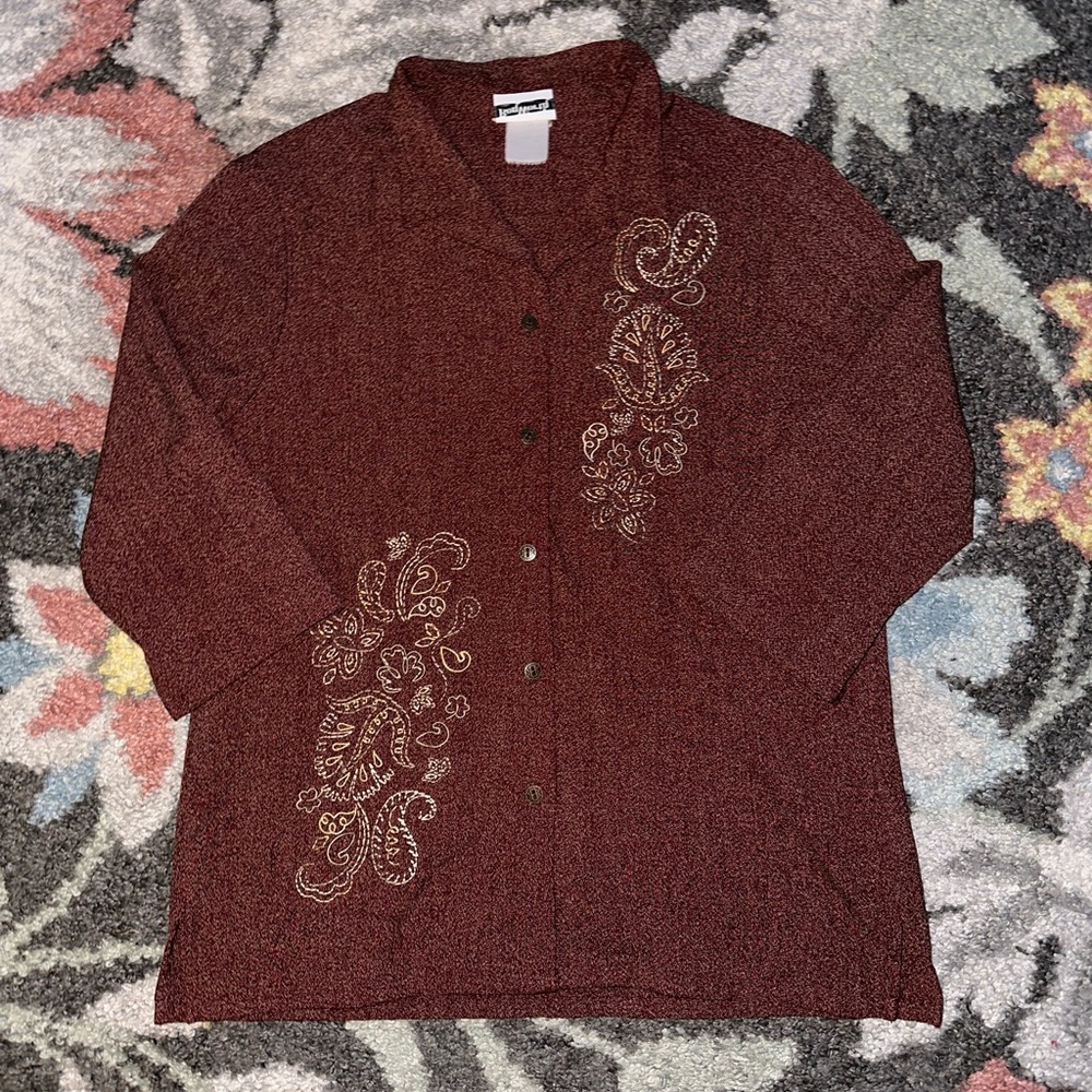 BonWorth Maroon Textured Top
